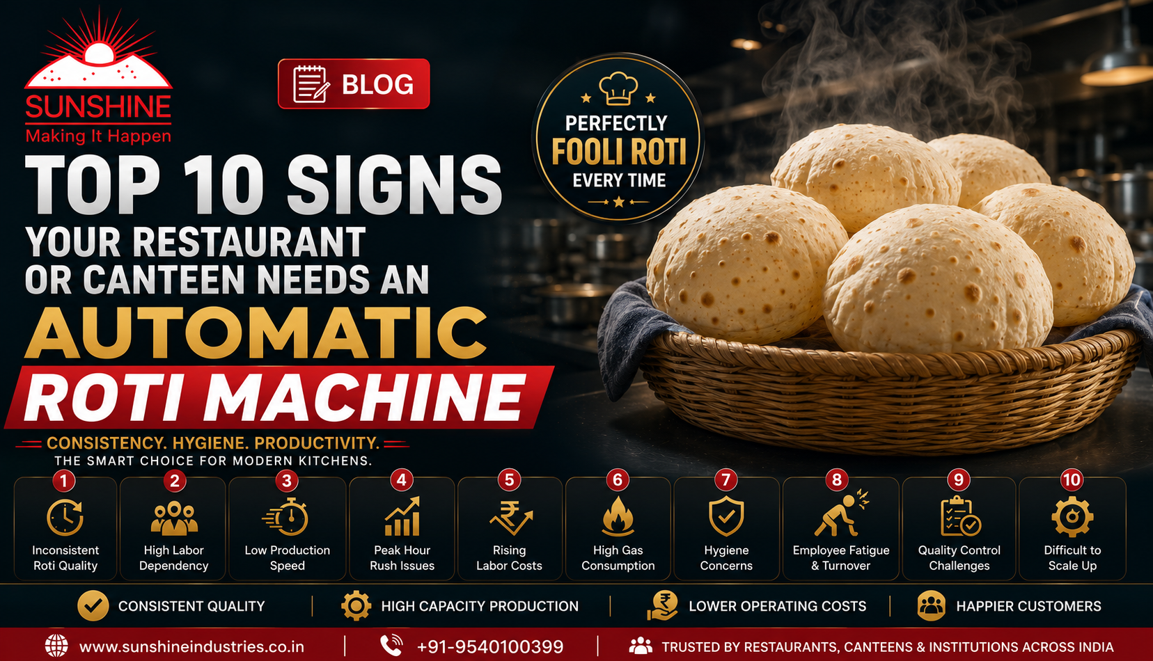 Read more about the article Top 10 Signs Your Restaurant or Canteen Needs an Automatic Roti Machine
