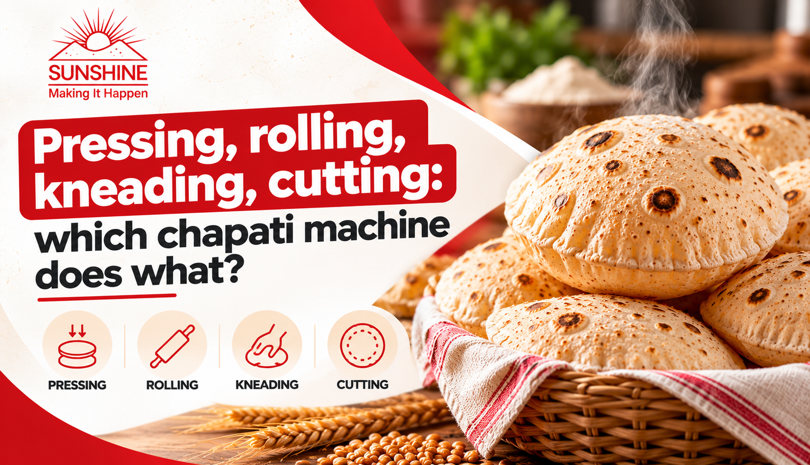 Read more about the article Pressing, rolling, kneading, cutting: which chapati machine does what 