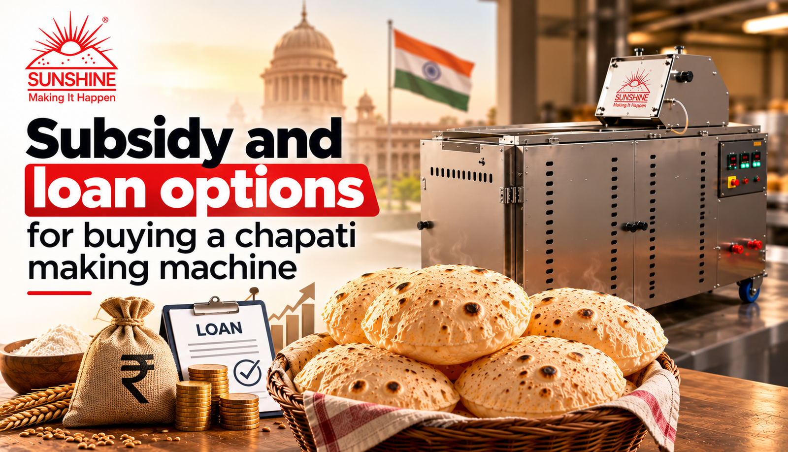 Read more about the article Subsidy and loan options for buying a chapati making machine 