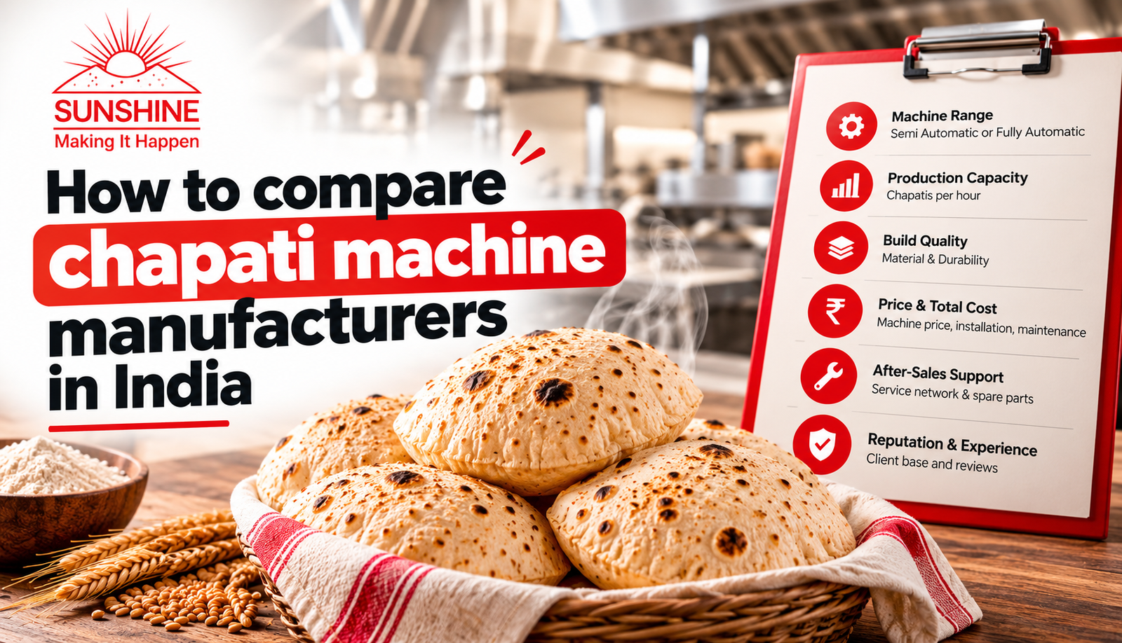 Read more about the article How to compare chapati machine manufacturers in India 