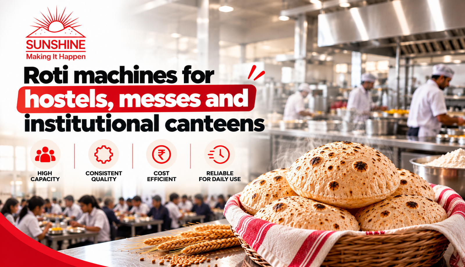 Read more about the article Roti machines for hostels, messes and institutional canteens 